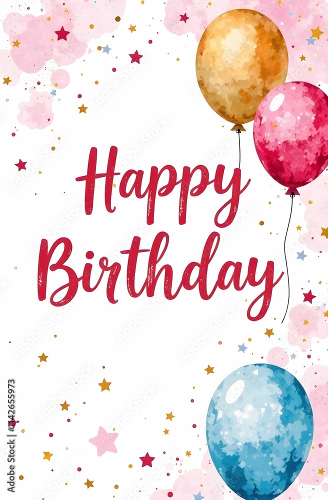 This is a joyful birthday card featuring a delightful balloons