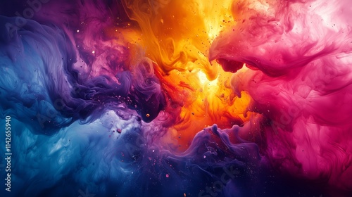 Wallpaper Mural Vibrant Explosion of Colors in Abstract Fluid Art - Made with Generative AI Torontodigital.ca