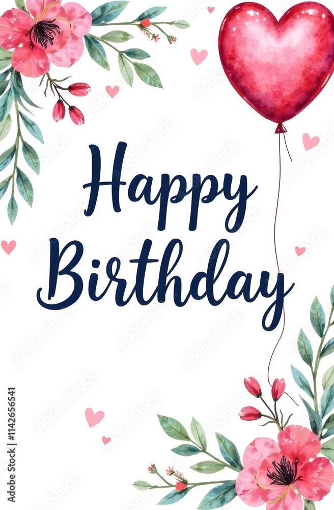 This is a joyful birthday card featuring a delightful balloons