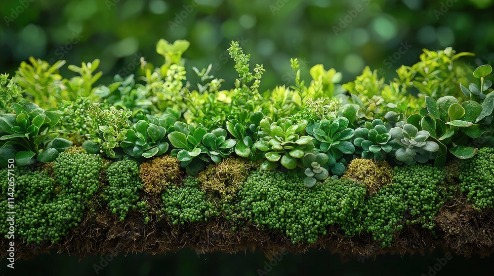 Lush Green Plant Life Displaying a Variety of Textures and Shades of Green in a Vibrant Natural Environment Lush Green Plant Life Displaying a Variety of Textures and Shades of Green in a Vibrant Natural Environment