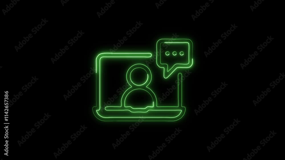 Glowing neon Consulting icon isolated on black background. HD Video motion graphic animation Glowing neon Consulting icon isolated on black background. HD Video motion graphic animation