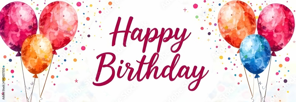 This is a joyful birthday card featuring a delightful balloons