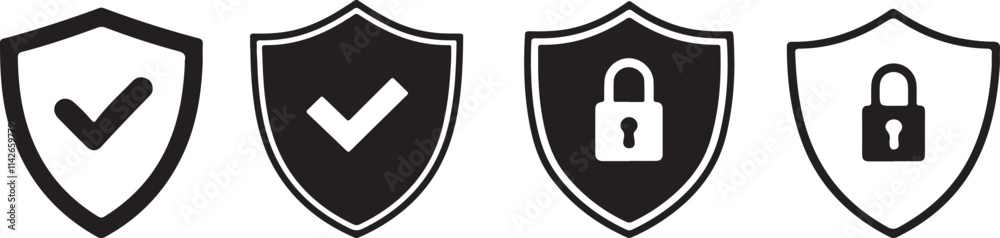 Shield and sword security logo icon for web and technology design Shield and sword security logo icon for web and technology design