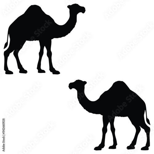 Camel Silhouette, Camel Vector Silhouette, Camel cartoon Silhouette, Camel illustration, Camel icon Silhouette, Camel Silhouette illustration