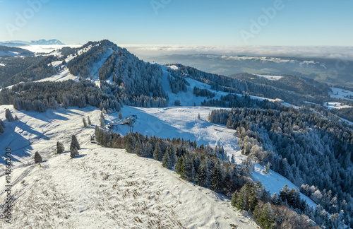 wintry panoramic aerial vie...