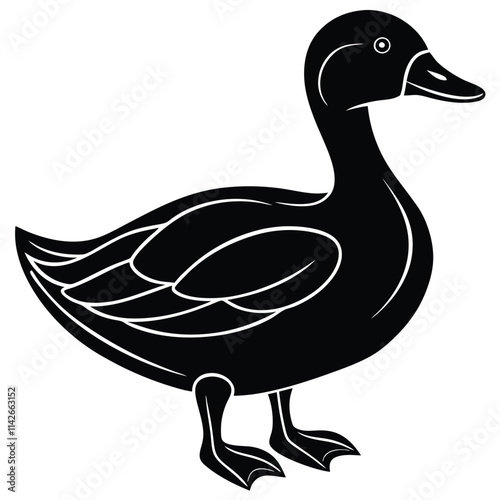 Duck silhouette vector illustration, Duck silhouette vector, Duck silhouette, EPS File