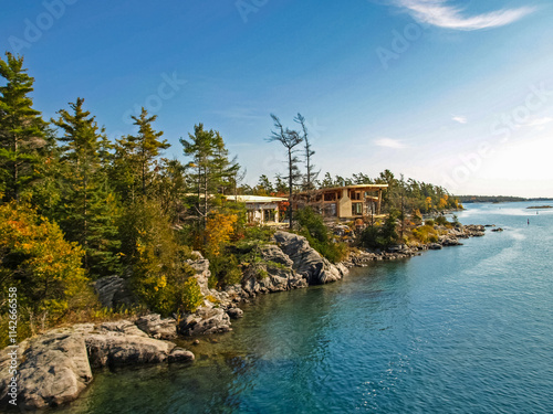 Autumn on the shore of Lake Huron, a beautiful autumn landscape photo