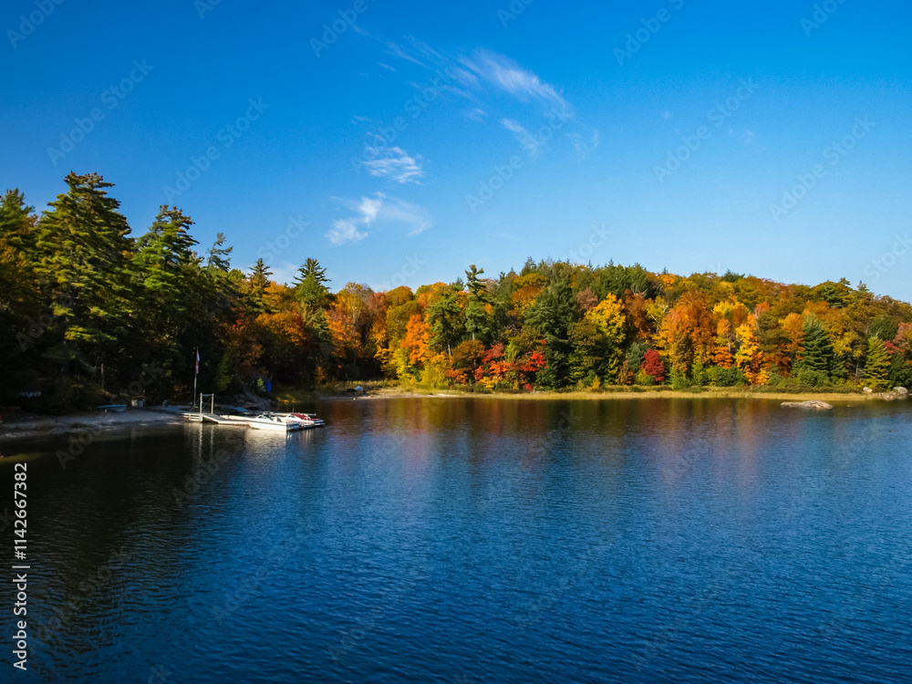 Autumn on the shore of Lake Huron, a beautiful autumn landscape Autumn on the shore of Lake Huron, a beautiful autumn landscape