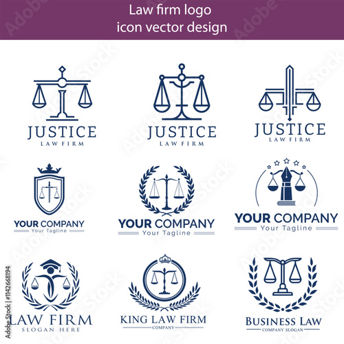 law logo collection with creative element premium vector template