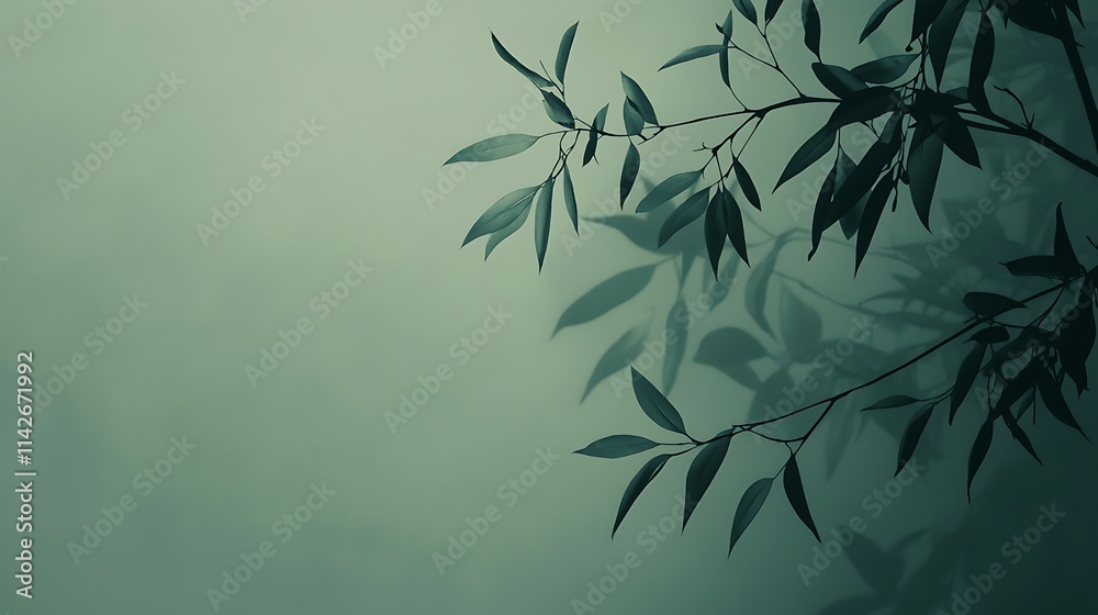 Serene Green Leaves Cast Gentle Shadows On Wall Serene Green Leaves Cast Gentle Shadows On Wall