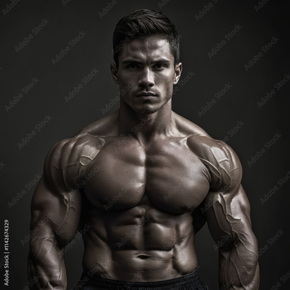 Fototapeta premium portrait of a man gym athletic muscles