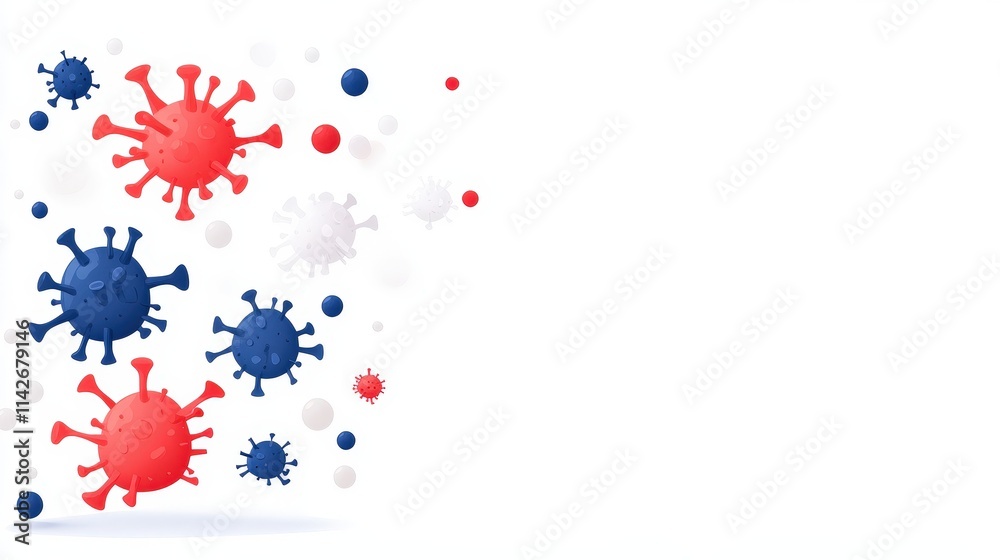 Vibrant Display of Red and Blue Viruses Under Microscope Highlighting Intricate Structures and Unique Designs Representing Cellular Biology and Pathogens Vibrant Display of Red and Blue Viruses Under Microscope Highlighting Intricate Structures and Unique Designs Representing Cellular Biology and Pathogens