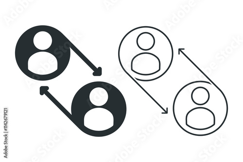 User switch icon, personal change. Illustration vector
