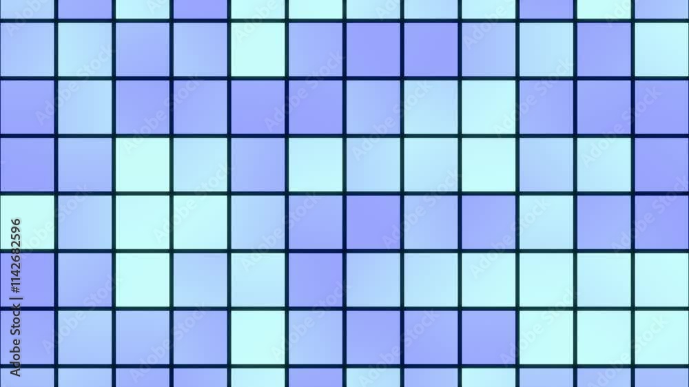 4k 60 FPS VJ loop, Seamless looping animation of colourful grid, square grid box.