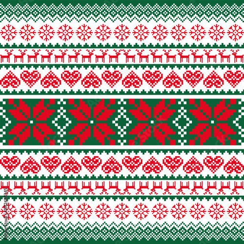 Seamless pattern with elements pixel art design for fabric and for all business