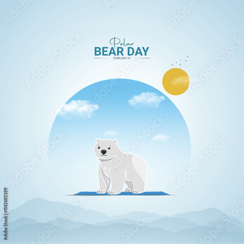 International Polar Bear Day creative design. Polar Bear Day social media poster vector.