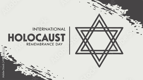 Star of David with text for International Holocaust Remembrance Day. 