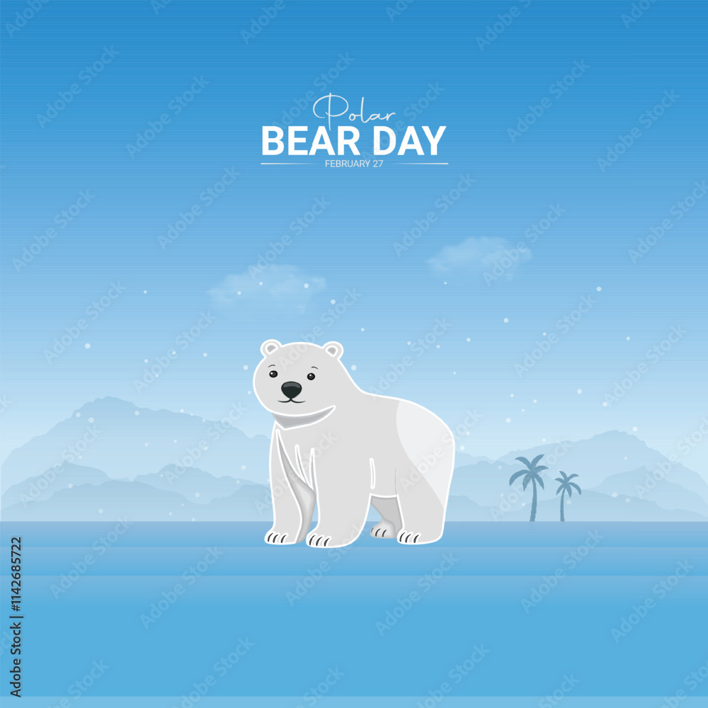 Fototapeta premium International Polar Bear Day creative design. Polar Bear Day social media poster vector.