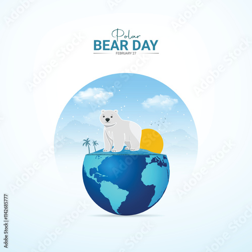 International Polar Bear Day creative design. Polar Bear Day social media poster vector.