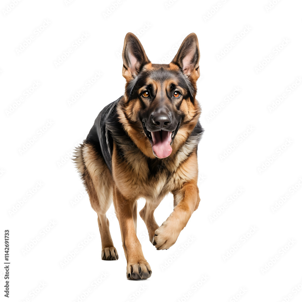 German Shepherd in Action Isolated on Transparent Background German Shepherd in Action Isolated on Transparent Background