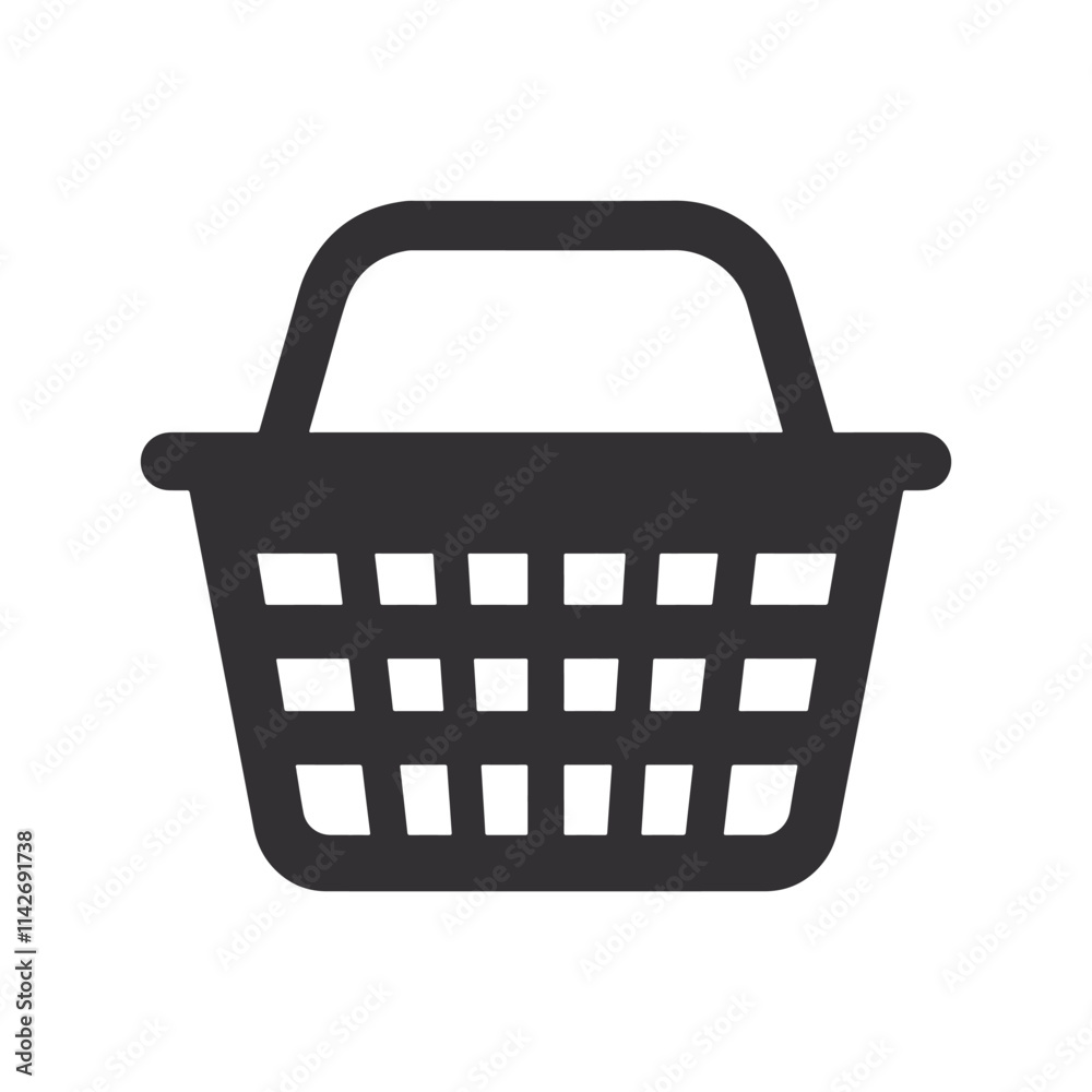 Fototapeta premium Shopping basket icon silhouette vector illustration