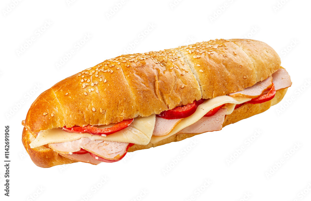 Delicious sandwich with ham
