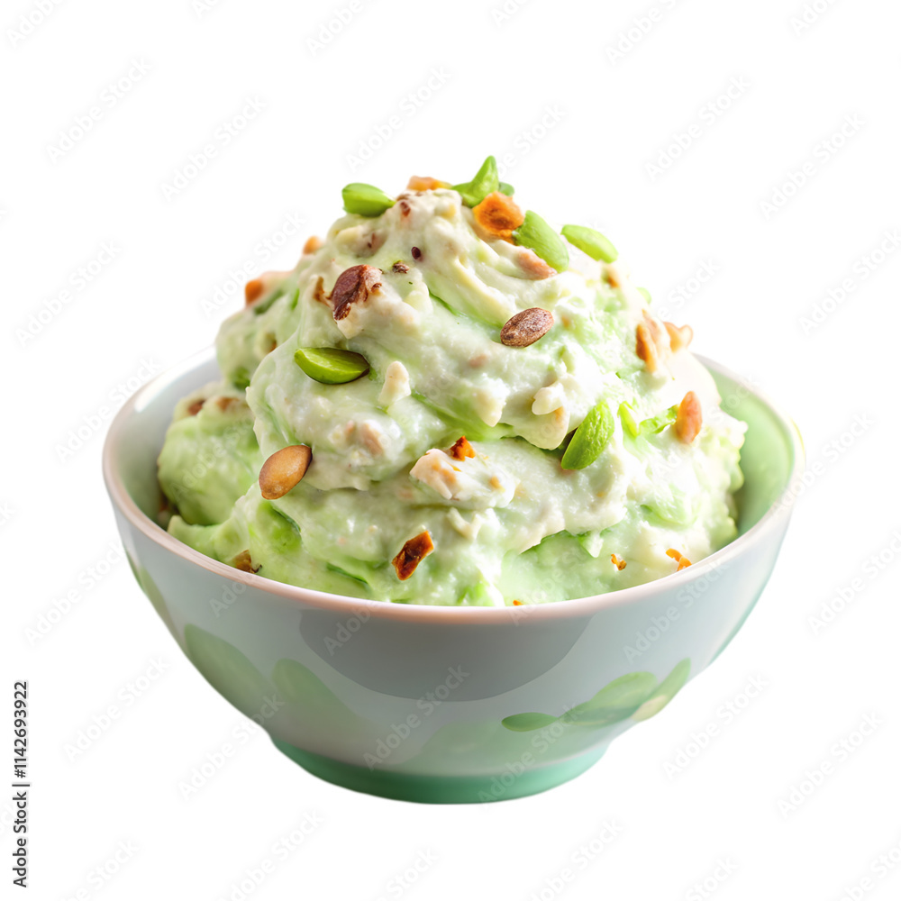 homemade pisachio fluff watergate salad on transparent background homemade pisachio fluff watergate salad on transparent background