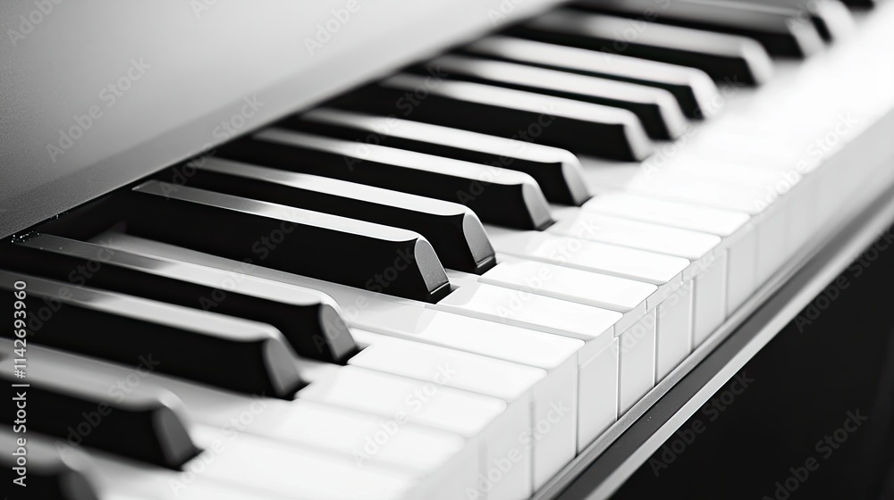 close up Piano keyboard Musical Art Concept isolated on white background close up Piano keyboard Musical Art Concept isolated on white background