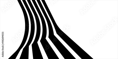 Geometric Abstract Decorative line wave Background. optical art illusion. perspective line stripes with 3d dimensional effect
