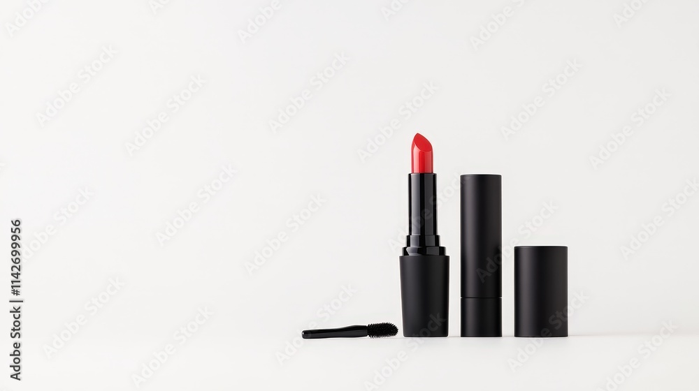 Vibrant Red Lipstick in Sleek Black Tube Showcasing Beauty Cosmetics with Luxurious Appeal Ideal for Makeup Enthusiasts and Fashion Lovers Alike Vibrant Red Lipstick in Sleek Black Tube Showcasing Beauty Cosmetics with Luxurious Appeal Ideal for Makeup Enthusiasts and Fashion Lovers Alike