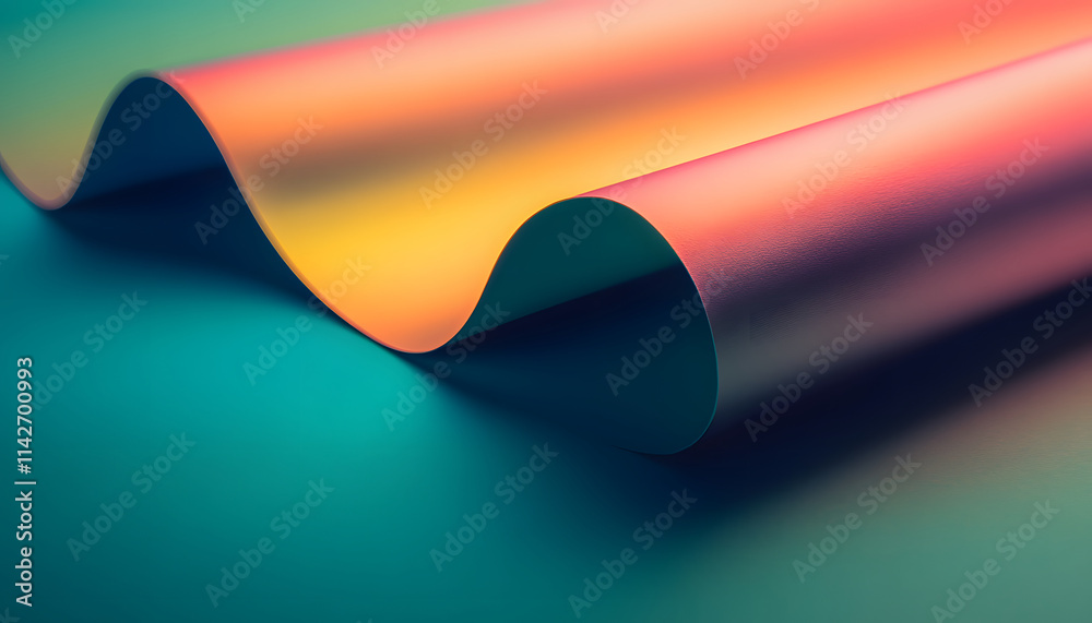 Abstract Colorful Waves of Paper Design Abstract Colorful Waves of Paper Design