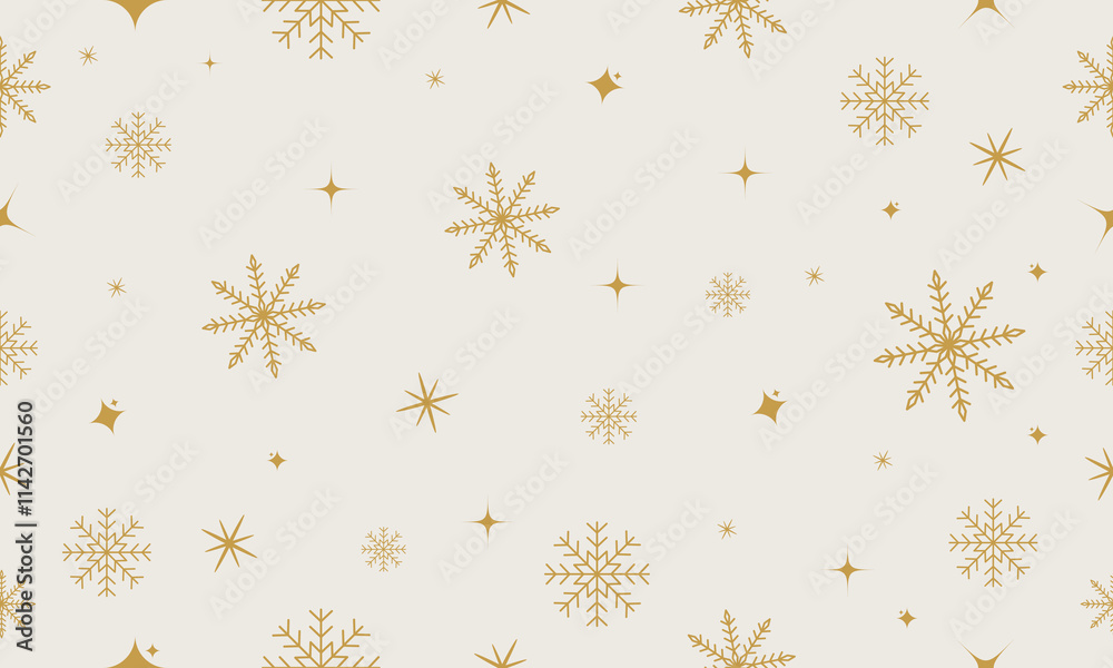 Christmas seamless pattern with snowflakes. Winter background. Vector illustration