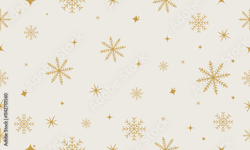 Christmas seamless pattern with snowflakes. Winter background. Vector illustration