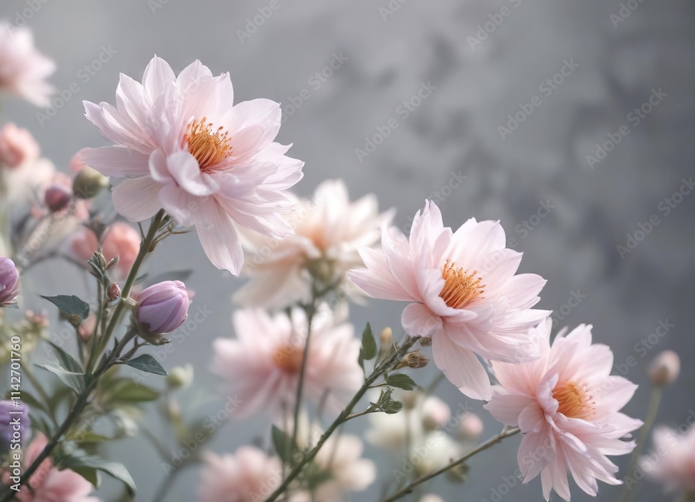 Ethereal pastel blooms on a soft blurred backdrop, airy, abstract, beautiful, nature, romantic Ethereal pastel blooms on a soft blurred backdrop, airy, abstract, beautiful, nature, romantic