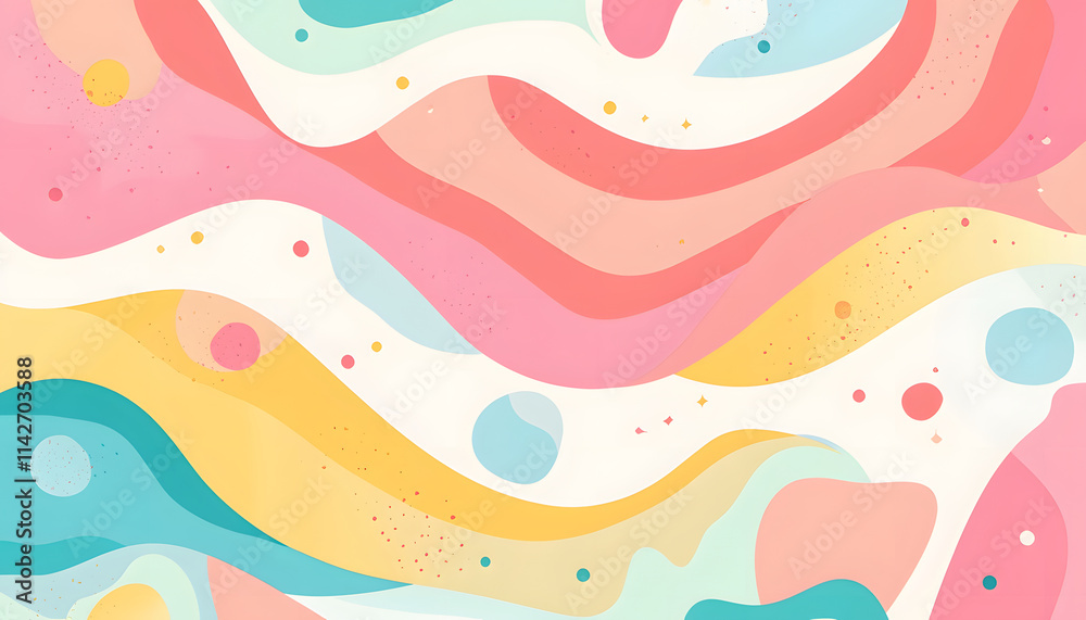 Abstract Pastel Wave Background Design With Circles Abstract Pastel Wave Background Design With Circles