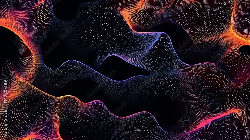 Fototapeta premium Abstract colorful wave pattern with dynamic fluid motions.