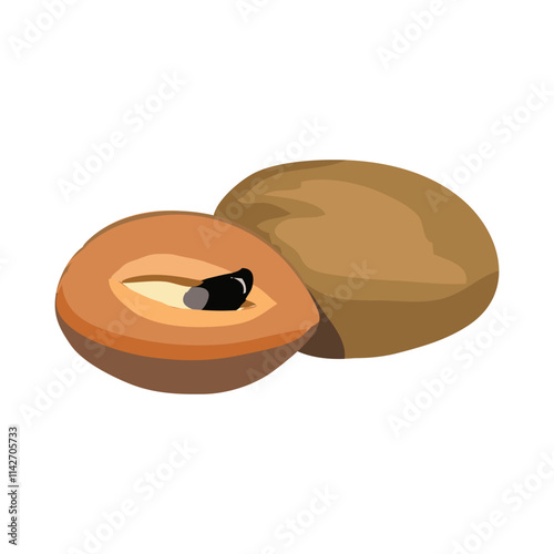 chiku or Sapodilla fruit clipart
