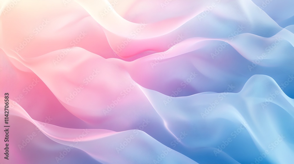 Obraz premium Abstract waves of colorful fabric creating a soft background.