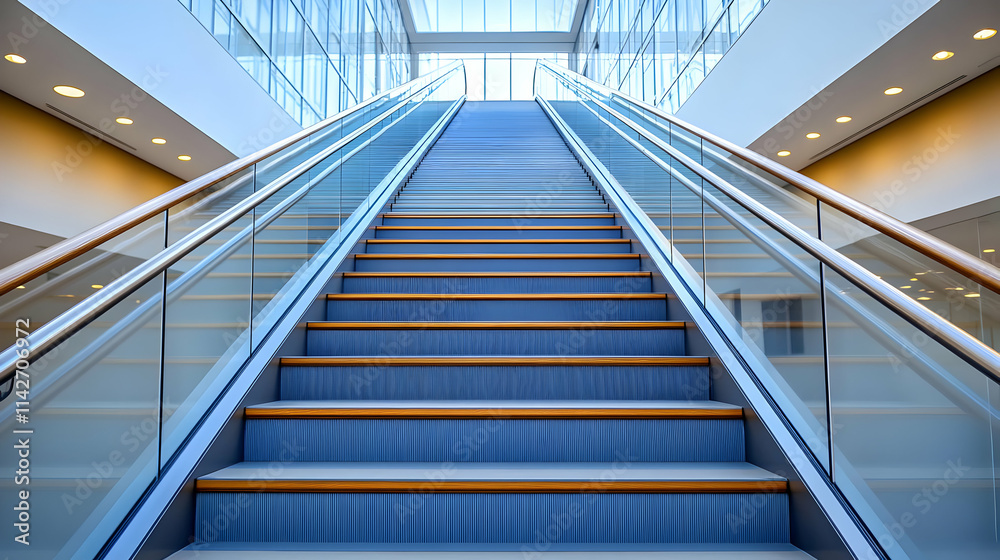 Fototapeta premium Modern Escalator Interior Illustration