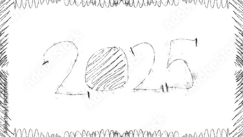 2025 new year on white background video