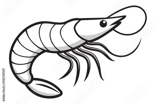 shrimp vector line art, shrimp icon vector, Sea lobster. EPS File