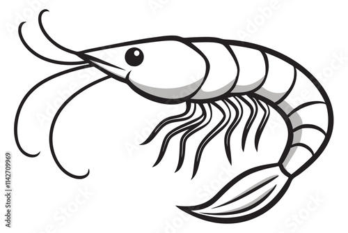 shrimp vector line art, shrimp icon vector, Sea lobster. EPS File