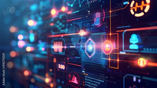Futuristic digital landscape with interconnected data technology and intelligence elements  Abstract visualization of the complex digital ecosystem and innovation in the modern tech world