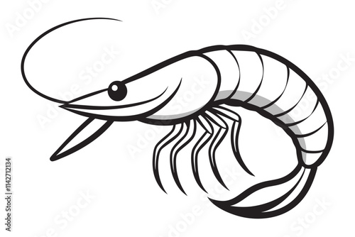 shrimp vector line art, shrimp icon vector, Sea lobster. EPS File