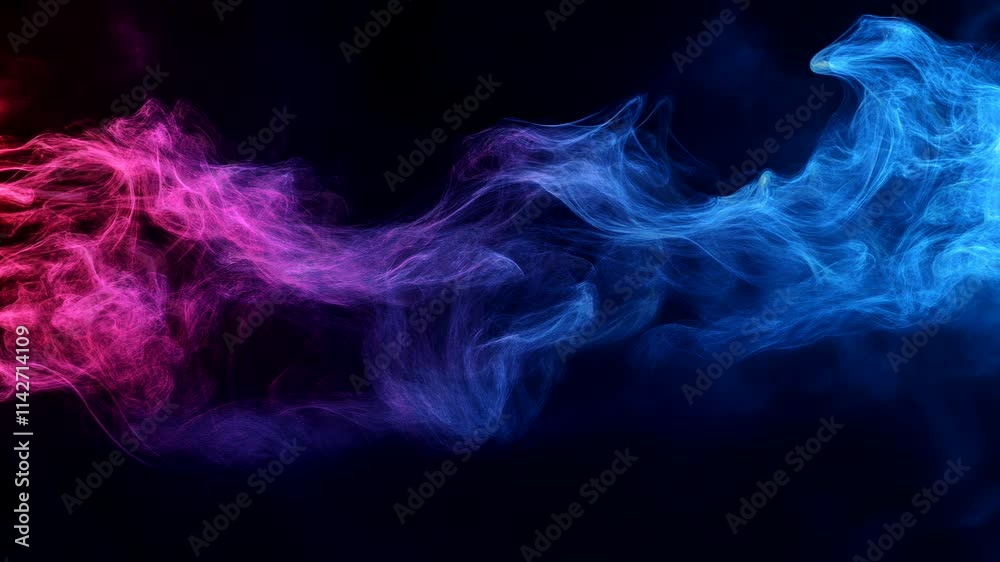 Swirling pink and blue smoke trails blending on dark background. Seamless looping 4k time-lapse animation video background
Swirling pink and blue smoke trails blending on dark background. Seamless looping 4k time-lapse animation video background