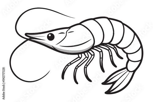 shrimp vector line art, shrimp icon vector, Sea lobster. EPS File