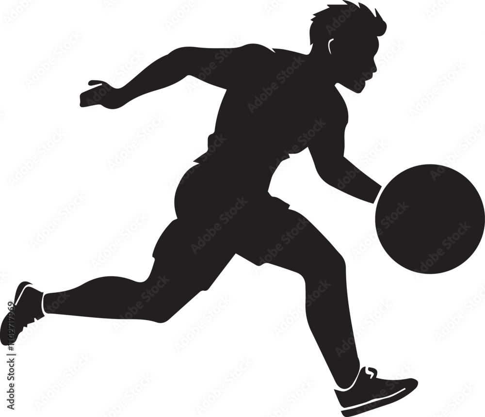 Obraz premium A black and white basketball logo type silhouette design