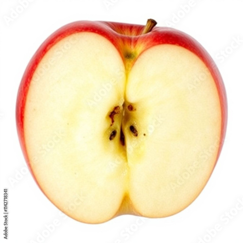 Fresh Red Apple Isolated on White Background with Natural Shine