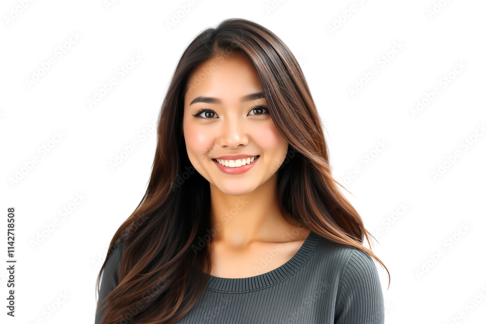 Portrait of a smiling beautiful woman isolated on transparent background Portrait of a smiling beautiful woman isolated on transparent background