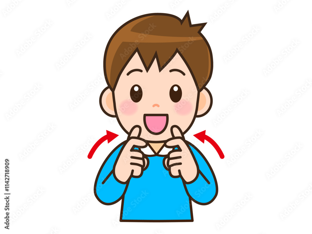 手話を使って挨拶する男性のイラスト素材 手話を使って挨拶する男性のイラスト素材
